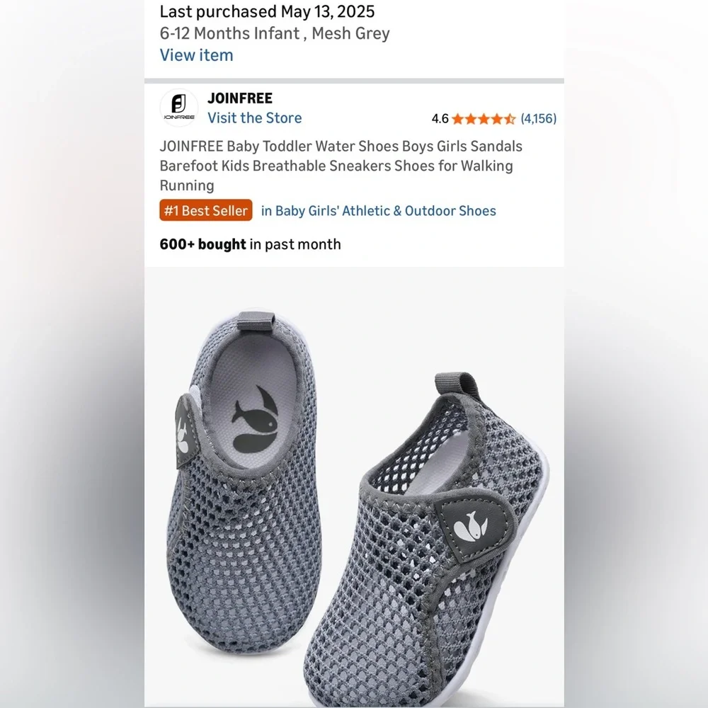 Baby Grey Water Shoes